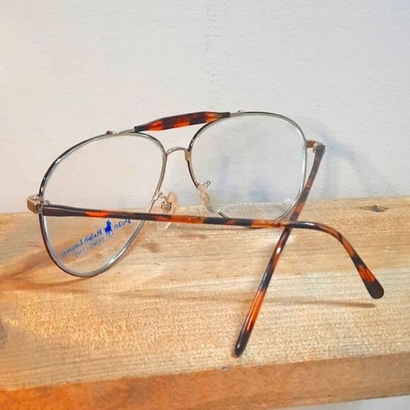 VINTAGE Polo Sport Ralph Lauren Eyeglass Frame, Rx'able metal, Aviator 63-13-145 - Picture 2 of 6